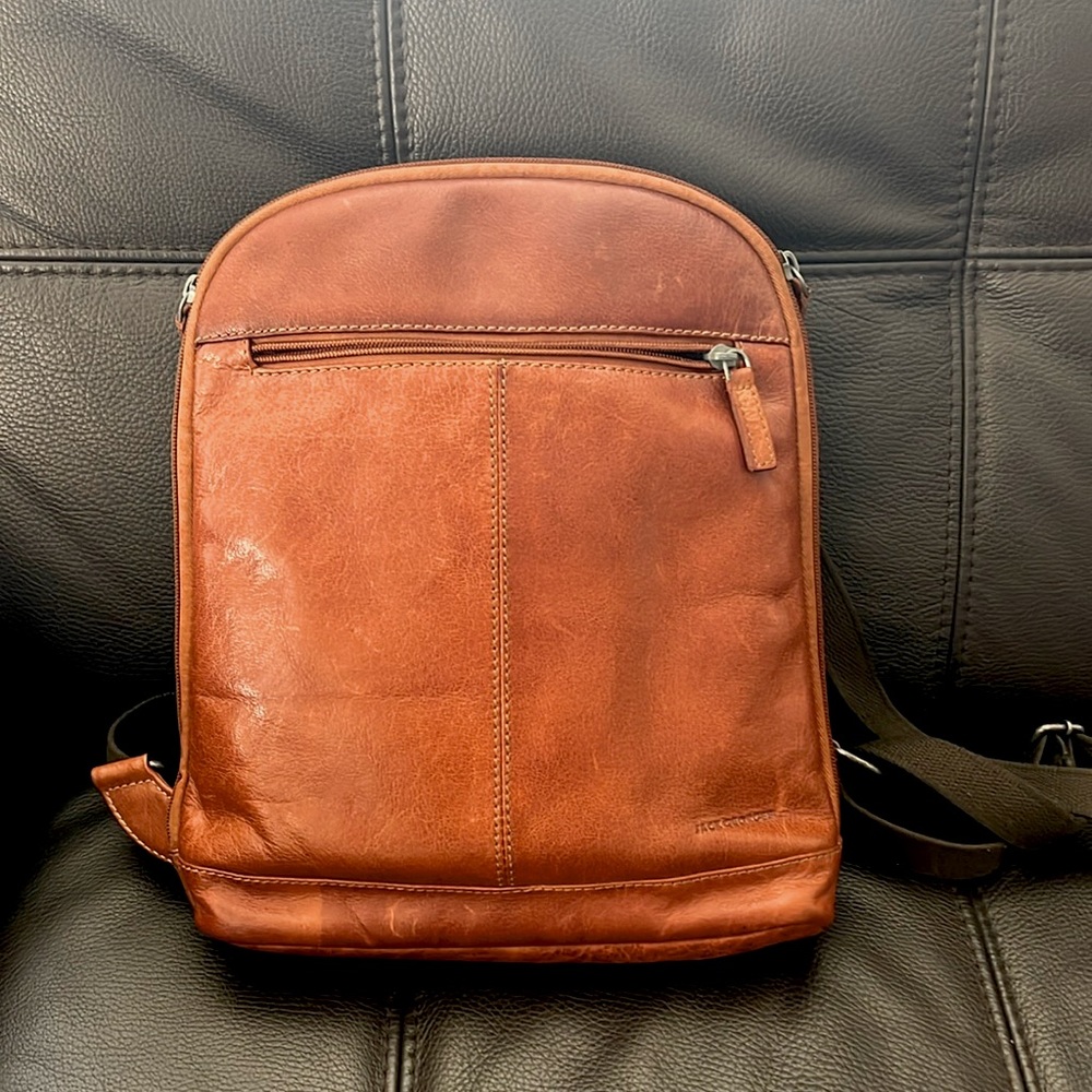 Jack Georges genuine leather purse backpack